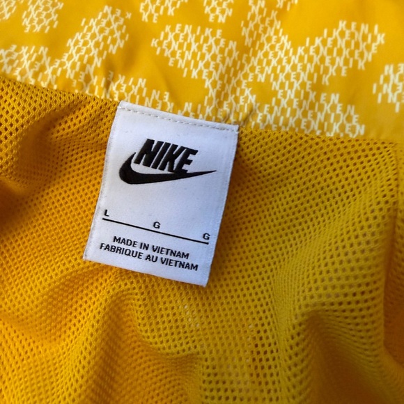 Nike Sports Daisy Woven Yellow Floral Houndstooth windbreaker Jacket Sz-L. DD5 - Picture 14 of 16